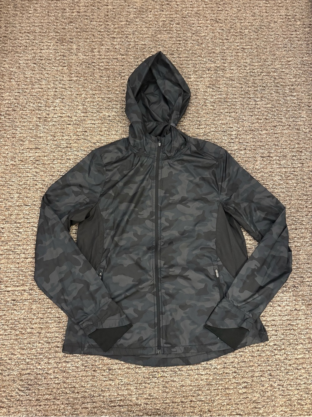 Danskin Women's Black Camo Hooded Windbreaker